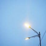 Street lights in the evening